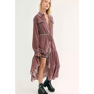 Free People Bella Donna Velvet Duster